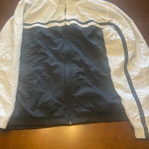 Reebok White and Black Windbreaker Zip Up Jacket Long Sleeve Men’s 2XL